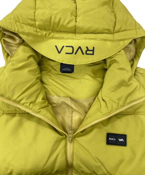RVCA（ルーカ）RVCA (ルーカ) VISOR HOODED PUFFER VEST/中綿ベスト イエロー サイズ:Lの古着・服飾アイテム