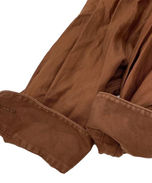UNFIL（アンフィル）unfil (アンフィル) オックスフォードスタンドカラーシャツ ブラウン サイズ:4の古着・服飾アイテム