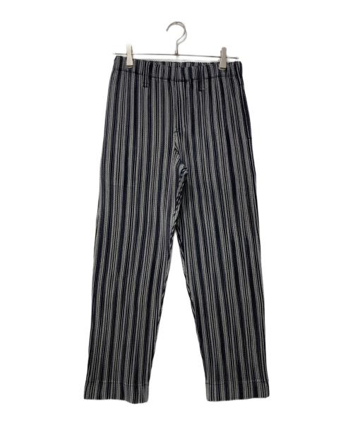 HOMME PLISSE ISSEY MIYAKE（オム プリッセ イッセイ ミヤケ）HOMME PLISSE ISSEY MIYAKE (オム プリッセ イッセイ ミヤケ) カラミ織りプリーツストレートパンツ ブラック サイズ:１の古着・服飾アイテム