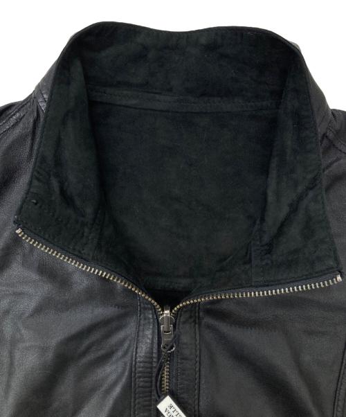 caliga pelle（-）caliga pelle (-) レザージップジャケット ブラック サイズ:Mの古着・服飾アイテム