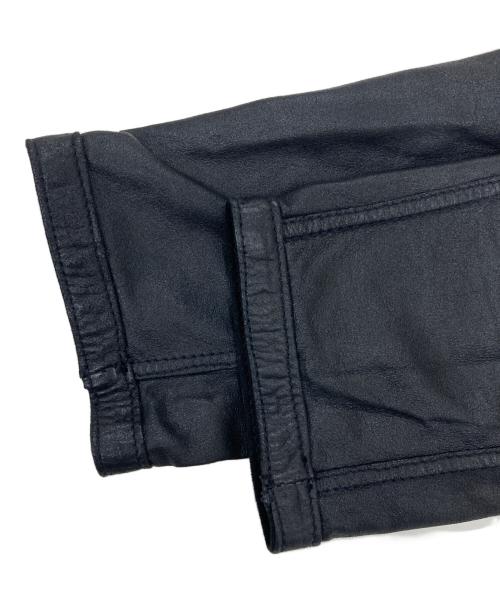 caliga pelle（-）caliga pelle (-) レザージップジャケット ブラック サイズ:Mの古着・服飾アイテム
