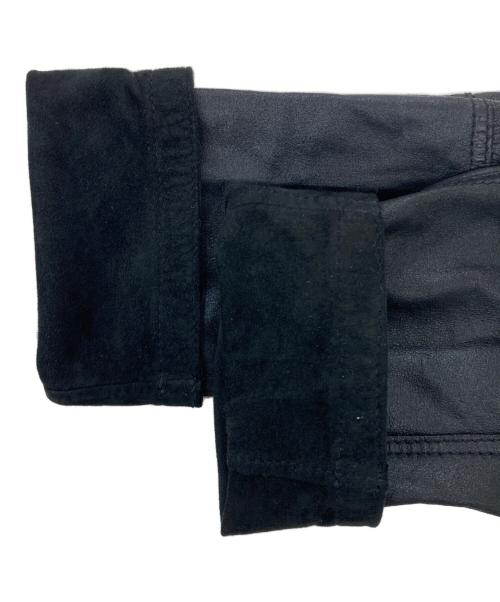 caliga pelle（-）caliga pelle (-) レザージップジャケット ブラック サイズ:Mの古着・服飾アイテム