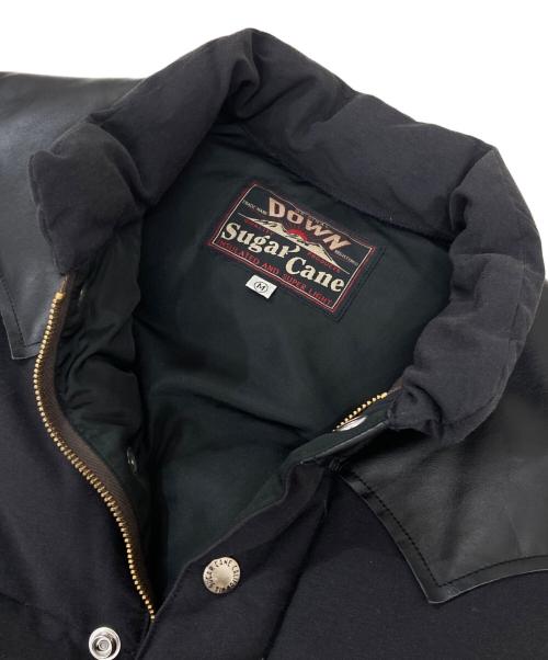 SUGAR CANE（シュガーケーン）SUGAR CANE (シュガーケーン) ヨークレザーダウンベスト ブラック サイズ:Mの古着・服飾アイテム