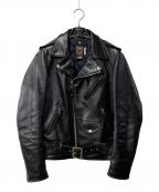 Schottショット）の古着「613UHT HORSEHIDE ONE STAR /レザーライダースジャケット」｜ブラック