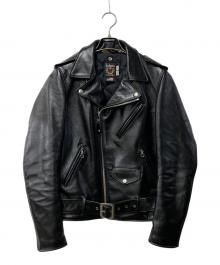 Schott（ショット）の古着「613UHT HORSEHIDE ONE STAR /レザーライダースジャケット」｜ブラック
