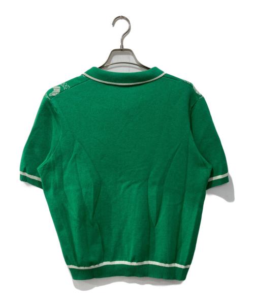 GUCCI（グッチ）GUCCI (グッチ) ジャカード コットン×ウール 半袖ニット グリーン サイズ: XXLの古着・服飾アイテム