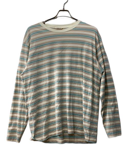 AURALEE（オーラリー）AURALEE (オーラリー) GRADIENT STRIPE JERSEY L/S TEE/ロングスリーブカットソー ベージュ サイズ:５の古着・服飾アイテム