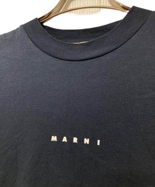 MARNI（マルニ）MARNI (マルニ) コットンクルーネックS/Sロゴカットソー ネイビー サイズ:44の古着・服飾アイテム