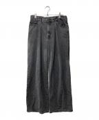 LEVI'S PReMIUMリーバイス プレミアム）の古着「FOLDED PLEATED BAGGY ブラック LOSE CONTROL/ブラックデニムパンツ」｜ブラック