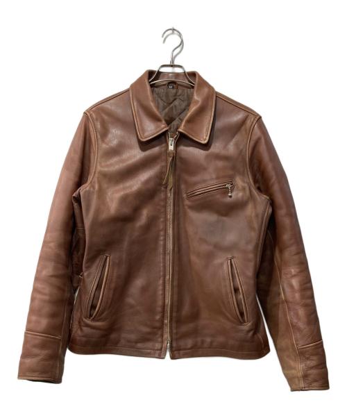 FREEDOM（フリーダム）FREEDOM (フリーダム) レザージャケット ブラウン サイズ:44の古着・服飾アイテム