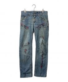 DOLCE & GABBANA（ドルチェ＆ガッバーナ）の古着「ペイント加工ダメージデニムパンツ」｜インディゴ