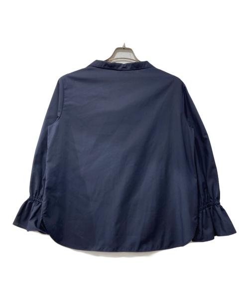 UNITED ARROWS（ユナイテッドアローズ）UNITED ARROWS (ユナイテッドアローズ) フリルカラー フレアスリーブ ブラウス ネイビー サイズ:表記なしの古着・服飾アイテム