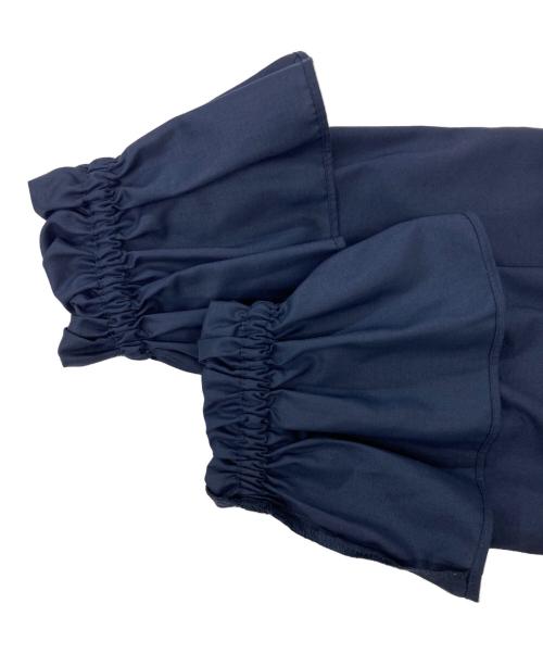 UNITED ARROWS（ユナイテッドアローズ）UNITED ARROWS (ユナイテッドアローズ) フリルカラー フレアスリーブ ブラウス ネイビー サイズ:表記なしの古着・服飾アイテム
