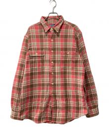POLO RALPH LAUREN（ポロ・ラルフローレン）の古着「90s/エルボーパッチチェックシャツ」｜レッド