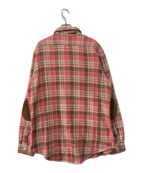 POLO RALPH LAUREN（ポロ・ラルフローレン）POLO RALPH LAUREN (ポロ・ラルフローレン) 90s/エルボーパッチチェックシャツ レッド サイズ:Lの古着・服飾アイテム