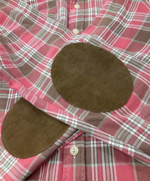 POLO RALPH LAUREN（ポロ・ラルフローレン）POLO RALPH LAUREN (ポロ・ラルフローレン) 90s/エルボーパッチチェックシャツ レッド サイズ:Lの古着・服飾アイテム