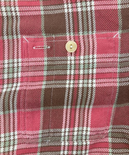 POLO RALPH LAUREN（ポロ・ラルフローレン）POLO RALPH LAUREN (ポロ・ラルフローレン) 90s/エルボーパッチチェックシャツ レッド サイズ:Lの古着・服飾アイテム