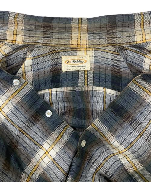 Manhattan（マンハッタン）Manhattan (マンハッタン) 60s/チェックシャツ グレー サイズ:Sの古着・服飾アイテム