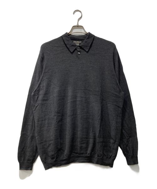 Eddie Bauer（エディーバウアー）Eddie Bauer (エディーバウアー) ニットポロシャツ グレー サイズ:XXLの古着・服飾アイテム