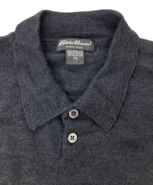Eddie Bauer（エディーバウアー）Eddie Bauer (エディーバウアー) ニットポロシャツ グレー サイズ:XXLの古着・服飾アイテム