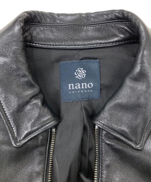 nano・universe（ナノ・ユニバース）nano・universe (ナノ・ユニバース) レザージャケット ブラック サイズ:Lの古着・服飾アイテム