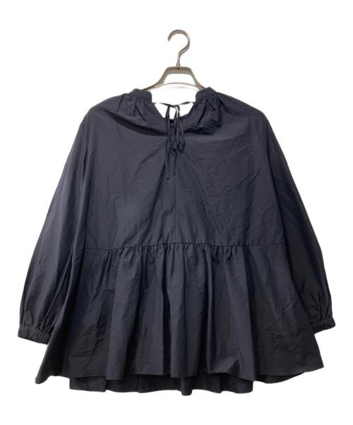 Sono（ソーノ）Sono (ソーノ) 裾フリルのブラウス ブラック サイズ:1 未使用品の古着・服飾アイテム