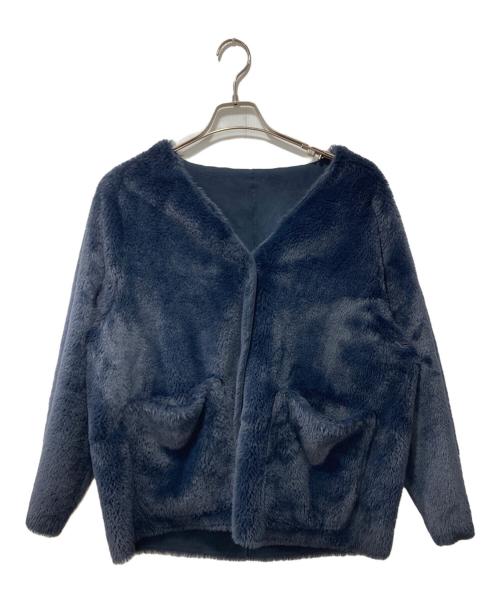 NIMES（ニーム）NIMES (ニーム) フェイクムートン リバーシブルコート ネイビー サイズ:表記なしの古着・服飾アイテム