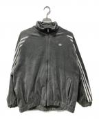 adidasアディダス）の古着「トラックジャケット/ベルベット オーバーサイズ トラックトップ」｜グレー