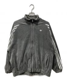 adidas（アディダス）の古着「トラックジャケット/ベルベット オーバーサイズ トラックトップ」｜グレー