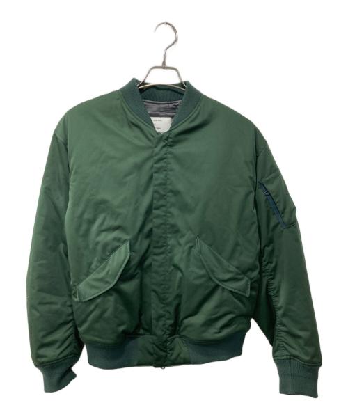 MONKEY TIME（モンキータイム）MONKEY TIME (モンキータイム) TR SATIN PADDED MA-1/ブルゾン グリーン サイズ:Sの古着・服飾アイテム