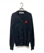 PLAY COMME des GARCONSプレイコムデギャルソン）の古着「ハートワッペンウールカーディガン」｜ブラック