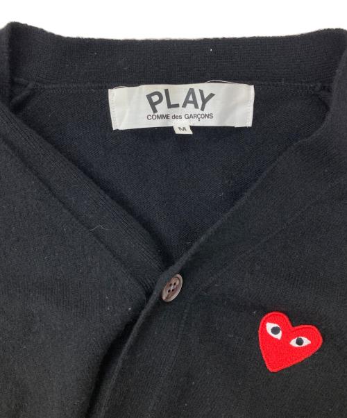 PLAY COMME des GARCONS（プレイコムデギャルソン）PLAY COMME des GARCONS (プレイコムデギャルソン) ハートワッペンウールカーディガン ブラック サイズ:Mの古着・服飾アイテム