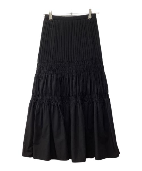 RAY BEAMS（レイ ビームス）RAY BEAMS (レイ ビームス) プリーツシャーリングフレアスカート ブラックの古着・服飾アイテム