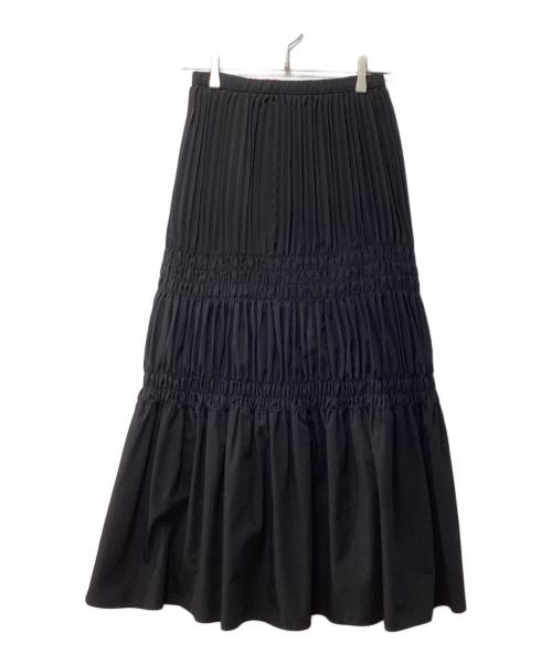 RAY BEAMS（レイ ビームス）RAY BEAMS (レイ ビームス) プリーツシャーリングフレアスカート ブラックの古着・服飾アイテム