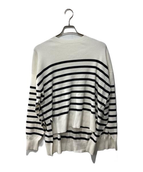 LE PHIL（ル フィル）LE PHIL (ル フィル) スリットスリーブボーダーニット ホワイト サイズ:Fの古着・服飾アイテム