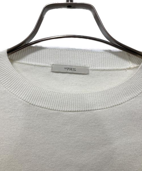 LE PHIL（ル フィル）LE PHIL (ル フィル) スリットスリーブボーダーニット ホワイト サイズ:Fの古着・服飾アイテム