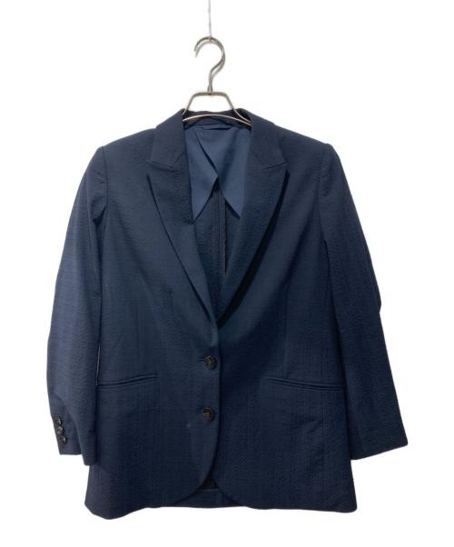 BACCA（バッカ）BACCA (バッカ) シアサッカー オーバーシングルジャケット ネイビー サイズ:38の古着・服飾アイテム