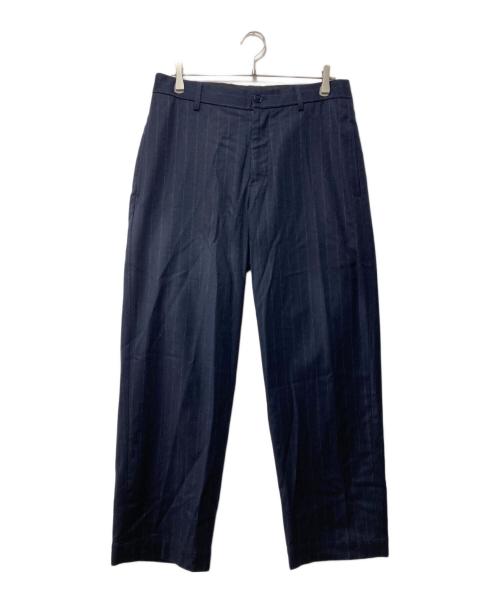 FOLL（フォル）FOLL (フォル) wool cashmere stripe everyday trouser ネイビー サイズ:3の古着・服飾アイテム