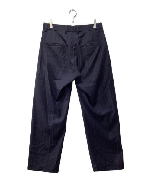 FOLL（フォル）FOLL (フォル) wool cashmere stripe everyday trouser ネイビー サイズ:3の古着・服飾アイテム