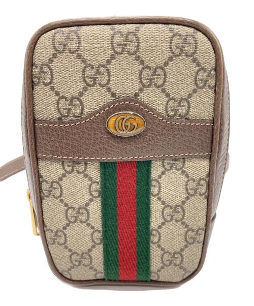 GUCCI（グッチ）GUCCI (グッチ) フィディア ミニポシェット/GGスプリーム ブラウンの古着・服飾アイテム