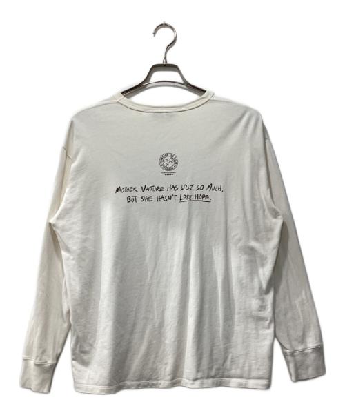 beautiful people（ビューティフルピープル）beautiful people (ビューティフルピープル) feels suvin jersey print long T/ロングスリーブカットソー ホワイト サイズ:38の古着・服飾アイテム