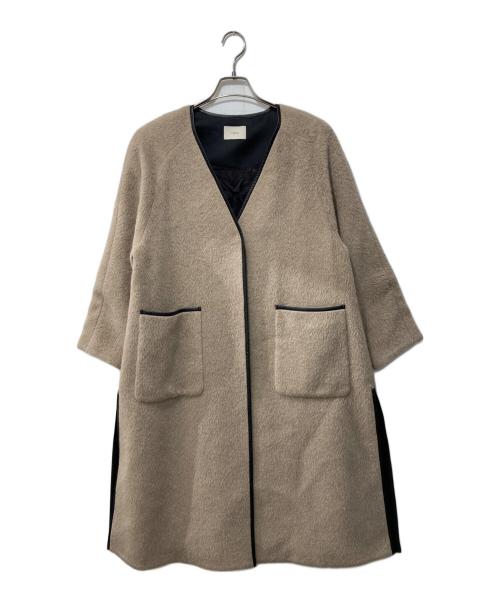 LE PHIL（ル フィル）LE PHIL (ル フィル) アルパカ混パイピングファーコート ブラウン サイズ:1の古着・服飾アイテム