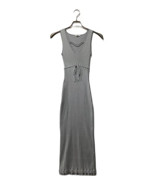YILON（イロン）YILON (イロン) RIBBON FEMME KNIT SET/ニットセットアップ グレー サイズ:Fの古着・服飾アイテム