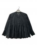 ne quittez pasヌキテパ）の古着「Cotton Organza Tuck Blouse/ブラウス」｜ブラック