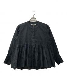 ne quittez pas（ヌキテパ）の古着「Cotton Organza Tuck Blouse/ブラウス」｜ブラック