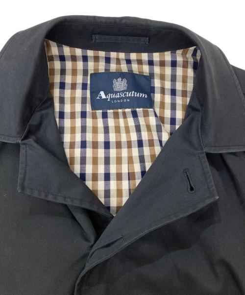 Aquascutum（アクアスキュータム）Aquascutum (アクアスキュータム) 裏チェックコート ブラック サイズ:40の古着・服飾アイテム