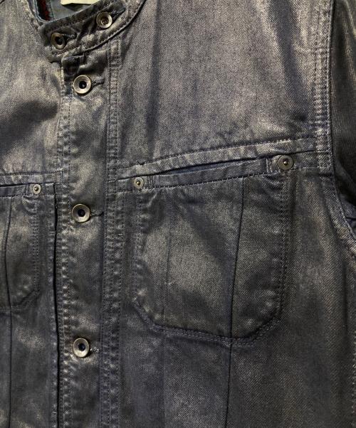 DIESEL（ディーゼル）DIESEL (ディーゼル) EDUN (イードゥン) コーティング加工デニムジャケット/ED-JCKY インディゴ サイズ:XLの古着・服飾アイテム