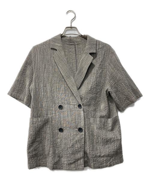 Gready Brilliant（グレディ ブリリアン）Gready Brilliant (グレディ ブリリアン) 半袖ダブルジャケット グレー サイズ:38の古着・服飾アイテム