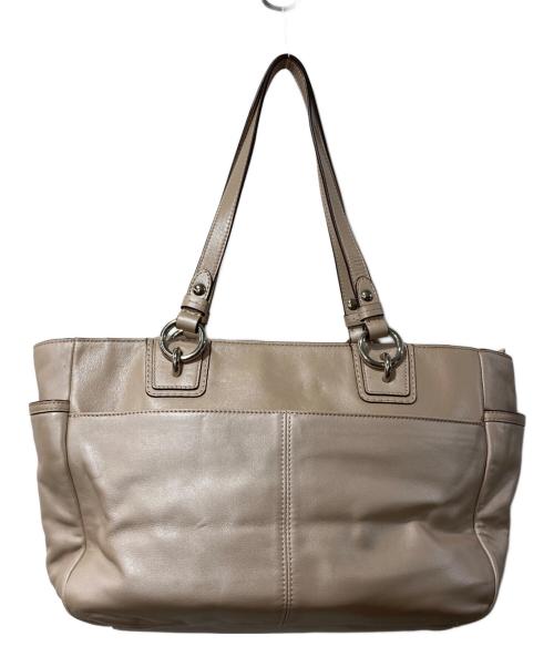 COACH（コーチ）COACH (コーチ) ギャラリーレザージップトートバッグ ベージュの古着・服飾アイテム