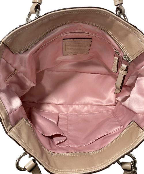 COACH（コーチ）COACH (コーチ) ギャラリーレザージップトートバッグ ベージュの古着・服飾アイテム